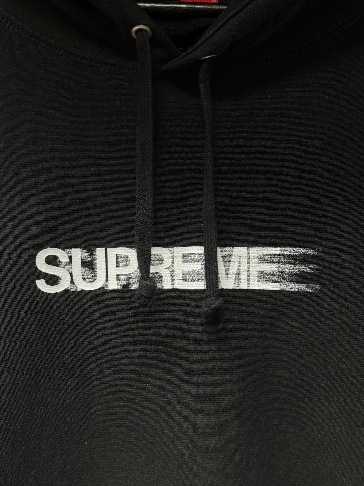 Supreme Black/White Motion Logo’ Pullover Hoodie