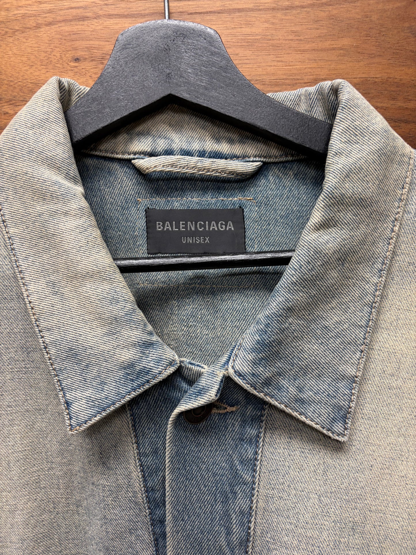SS2024 Balenciaga ‘Inside Out’ Sand Washed Oversized Denim Jacket