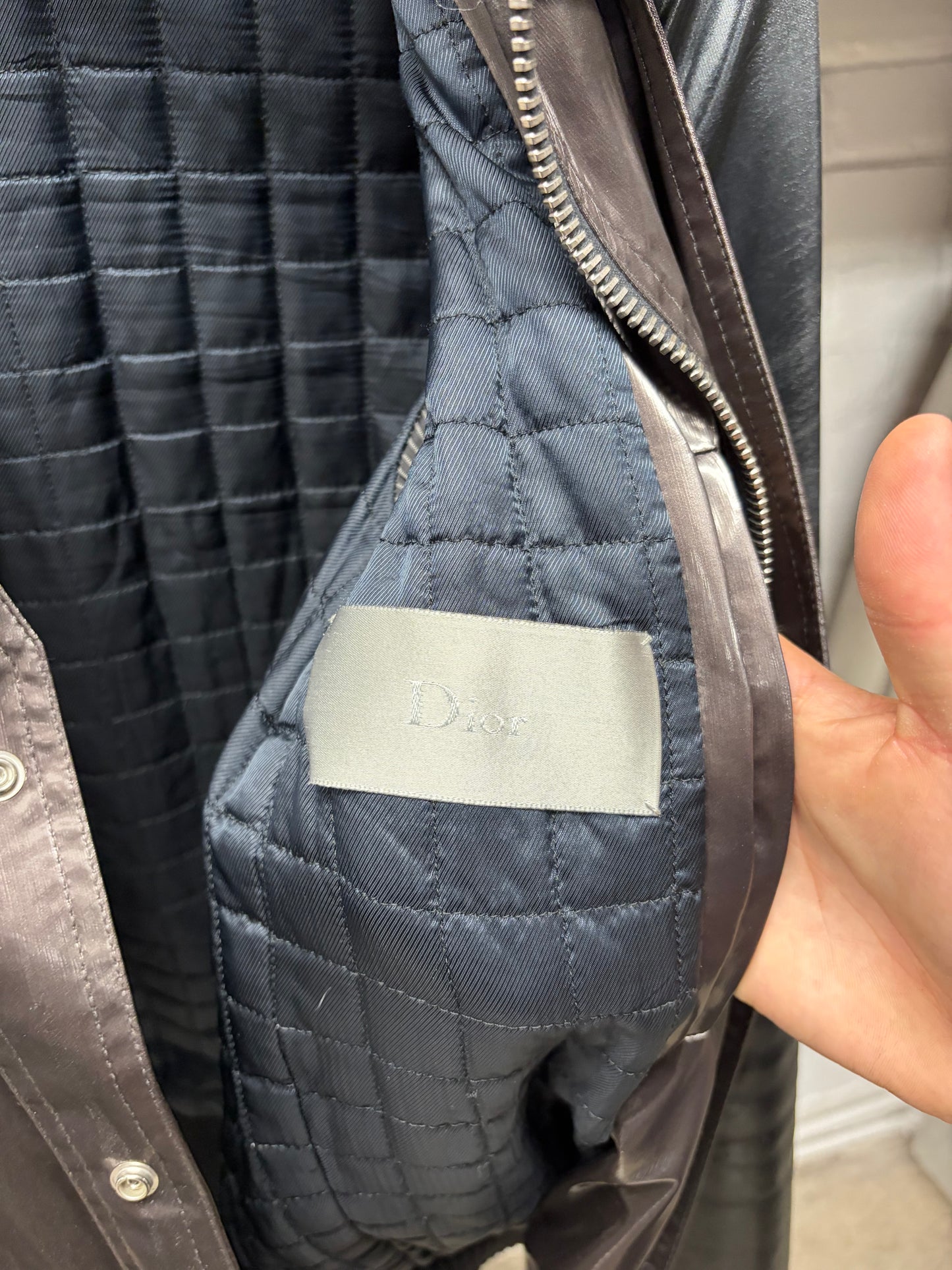 AW2009 Dior Homme ‘Angles’ Liquid Metal Layered Baseball Jacket