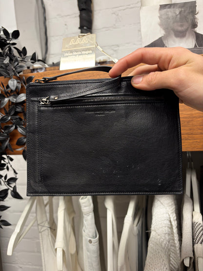 Margiela Black ‘Grained Leather’ Clutch Pouch