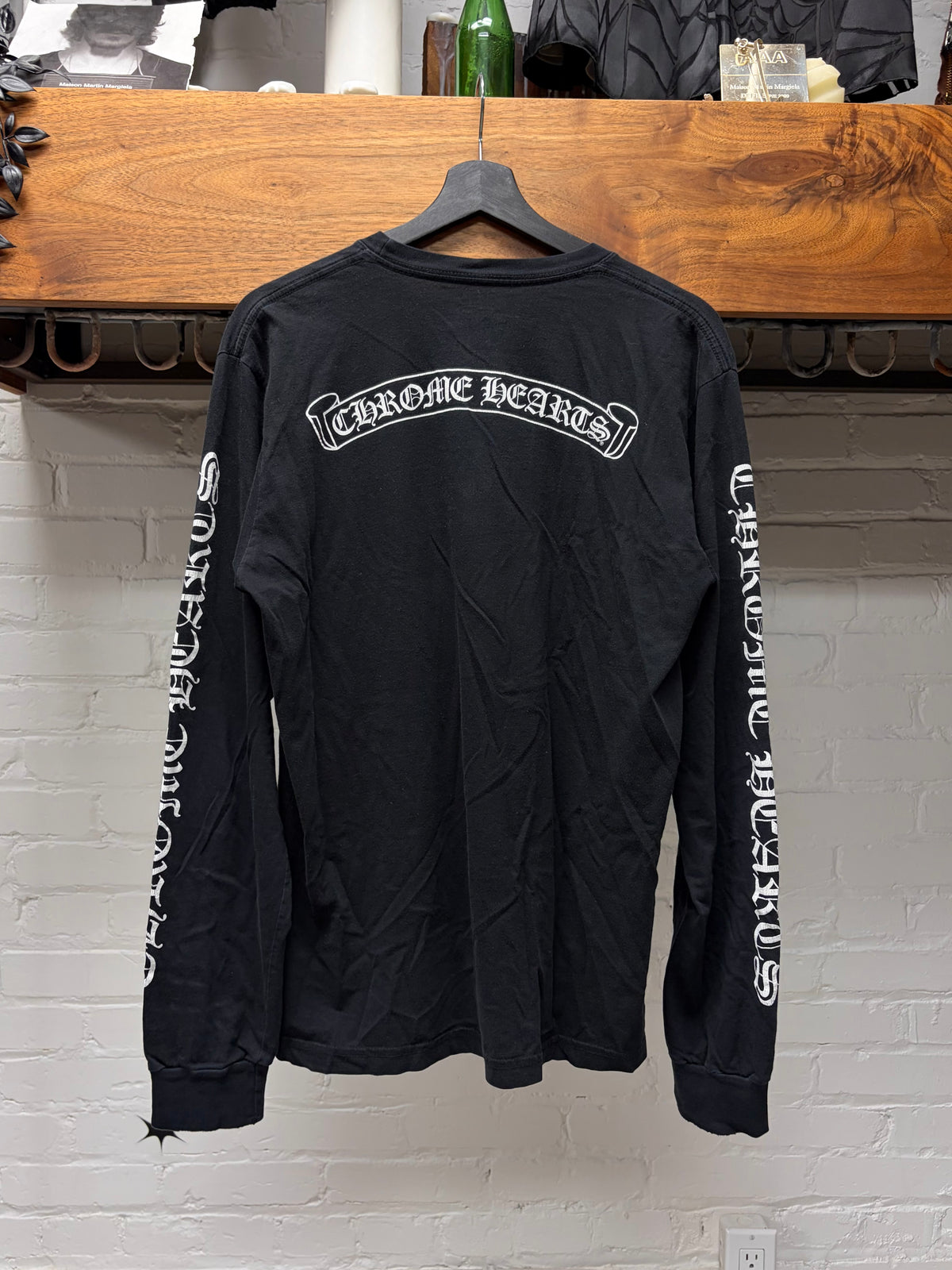 Chrome Hearts Black ‘Scroll Logo’ Long Sleeve Shirt