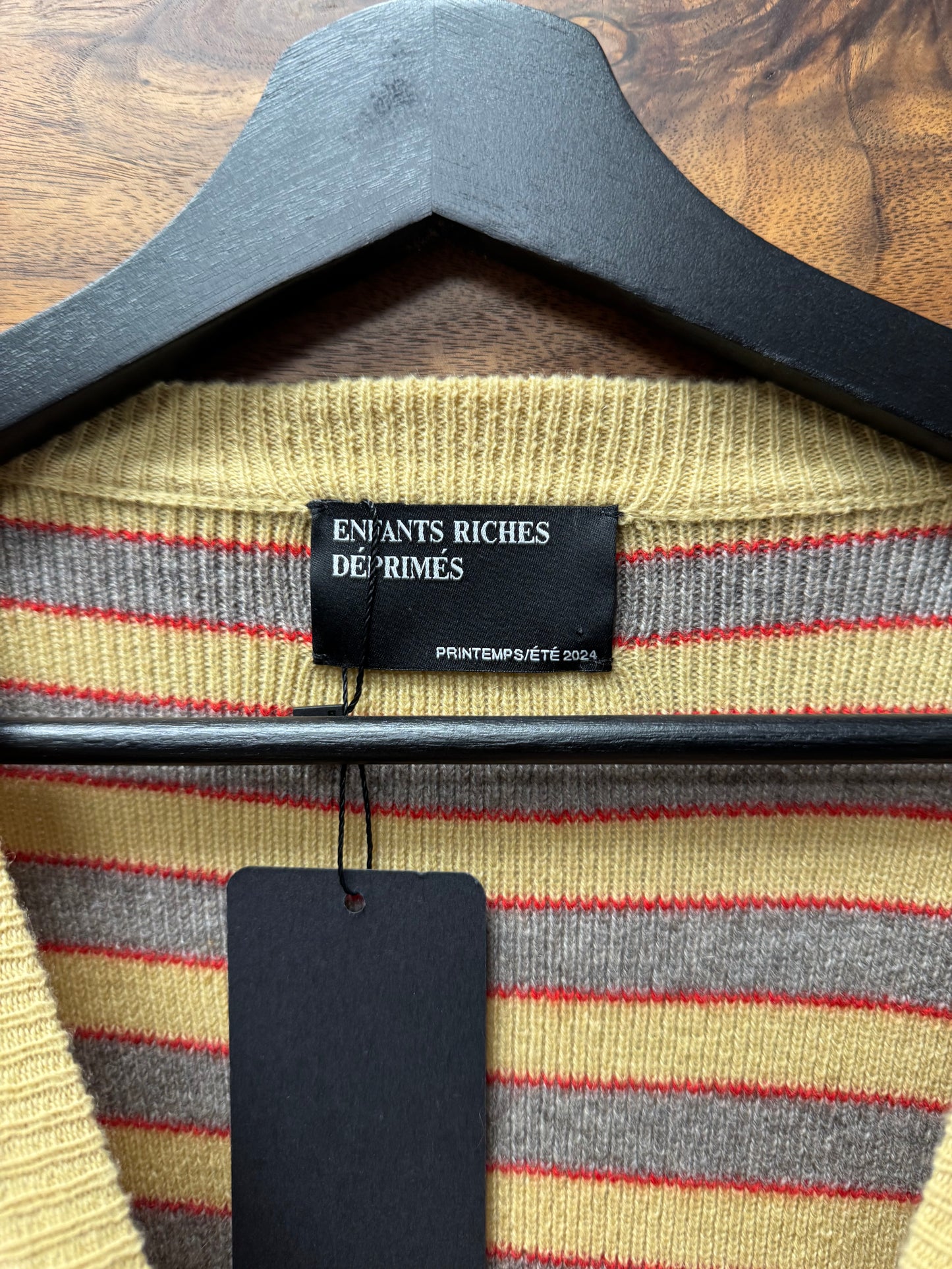 SS2024 Enfants Riches Deprimés Cashmere Short Sleeve Striped Knit Sweater