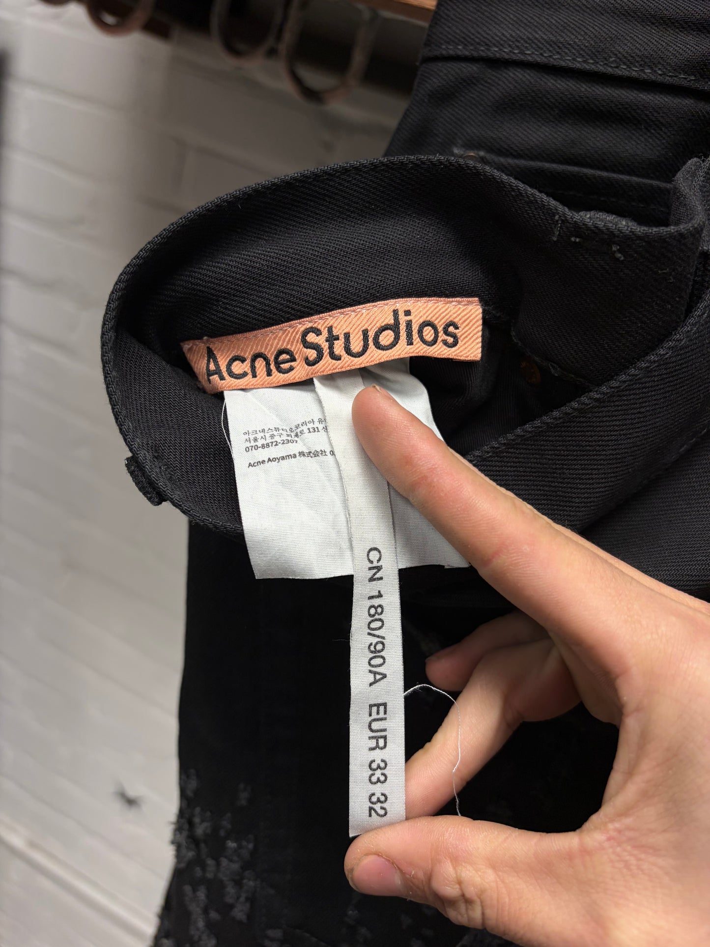 Acne Studios ‘2021M’ Distressed ‘Night Sky’ Black Flared Leg Denim