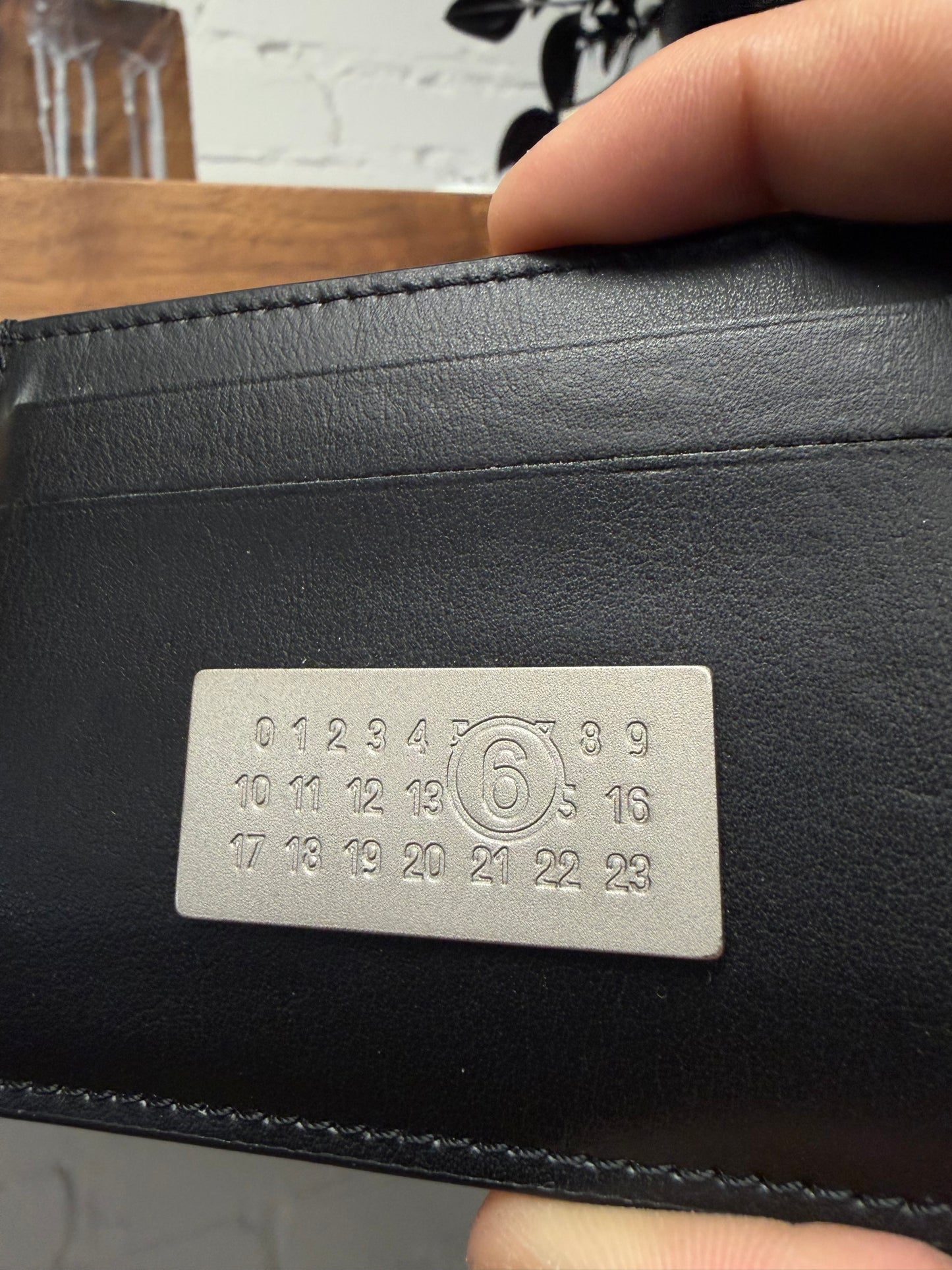 Maison Margiela Buffed Black Calfskin Leather ‘Numeric’ Cardholder