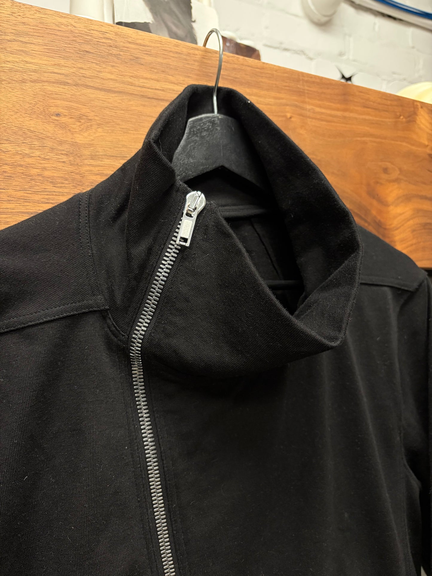 Rick Owens  ‘Bauhaus’ High Neck Asymmetric Zip Sweatshirt