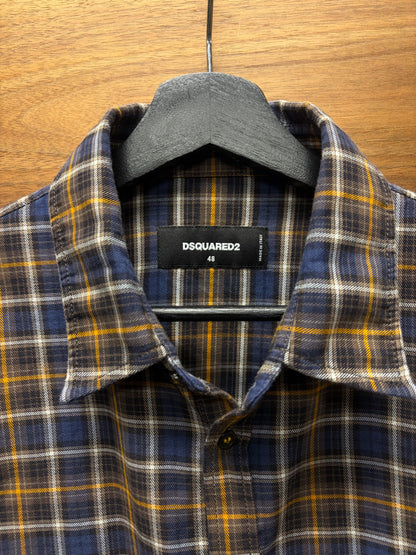 Dsquared2 Orange/Blue Plaid Button Up Shirt