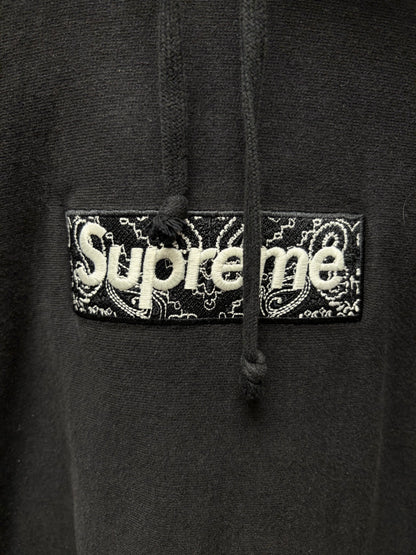 AW2019 Supreme Paisley ‘Box Logo’ Black/Black Hoodie