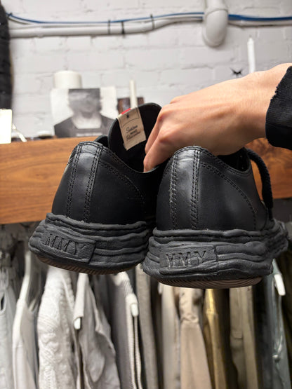 Mihara Yasuhiro ‘Melted Sole’ Black Leather Low Top Sneakers