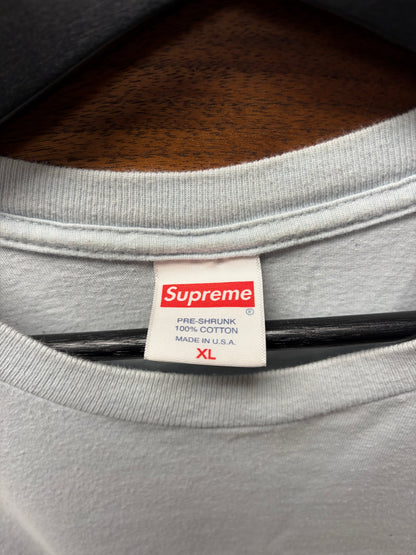 SS2022 Supreme x Ralph Steadman Pale Blue ‘Bloody’ Box Logo T-Shirt