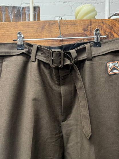 SS2018 Prada ‘Chocolate Brown’ Belted Trousers