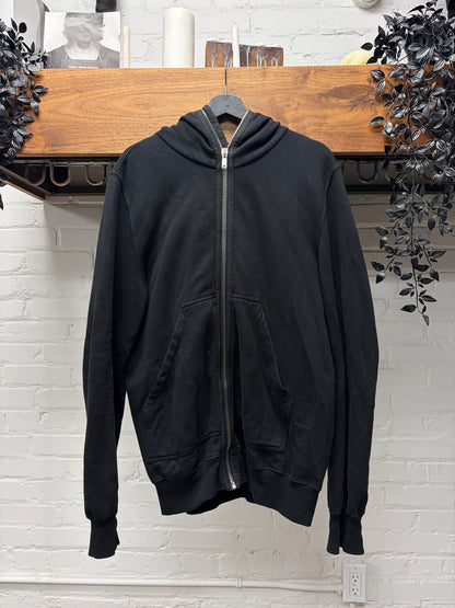 Rick Owens ‘Gimp’ Full Zip Black Eyelet Cutout Cotton Zip-Up Hoodie