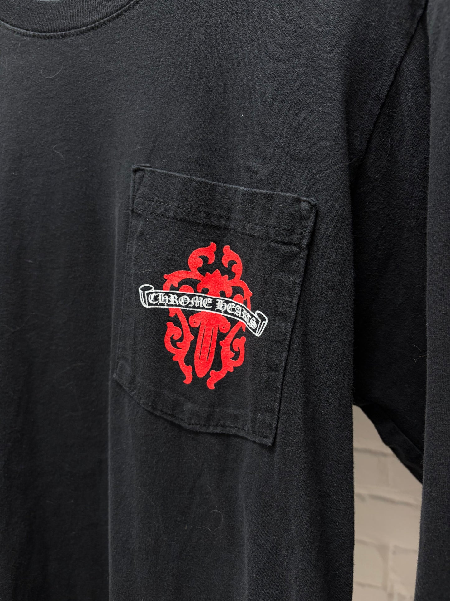 Chrome Hearts Black/Red ‘Vine Dagger’ Long Sleeve Shirt