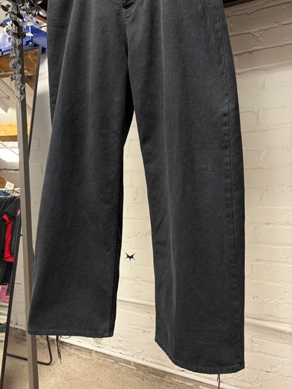 2024 Balenciaga ‘Heel-Bite’ Heavyweight Wide Leg Black Denim