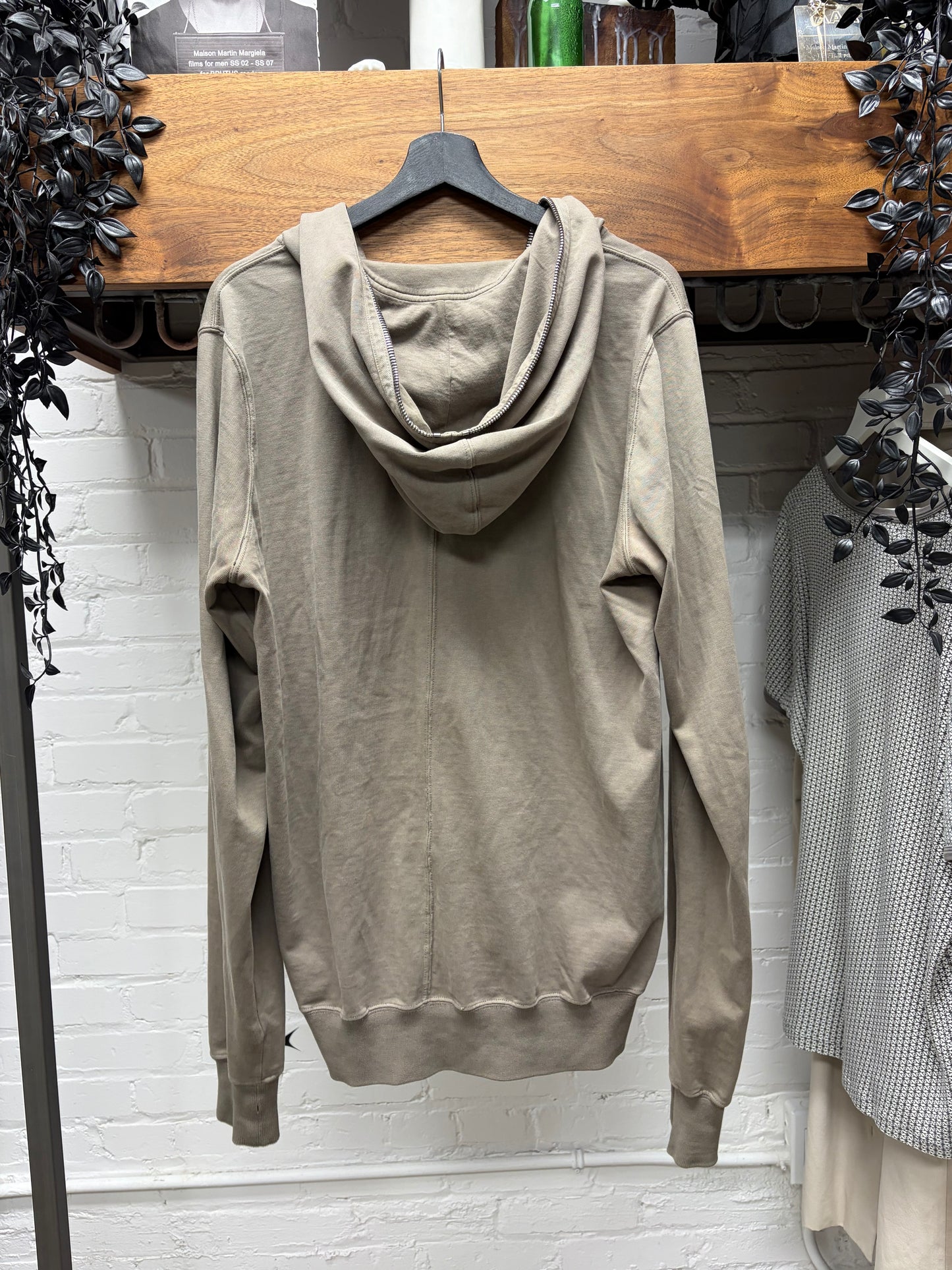 Rick Owens ‘Gimp’ Dust Brown Full-Zip Up Hoodie
