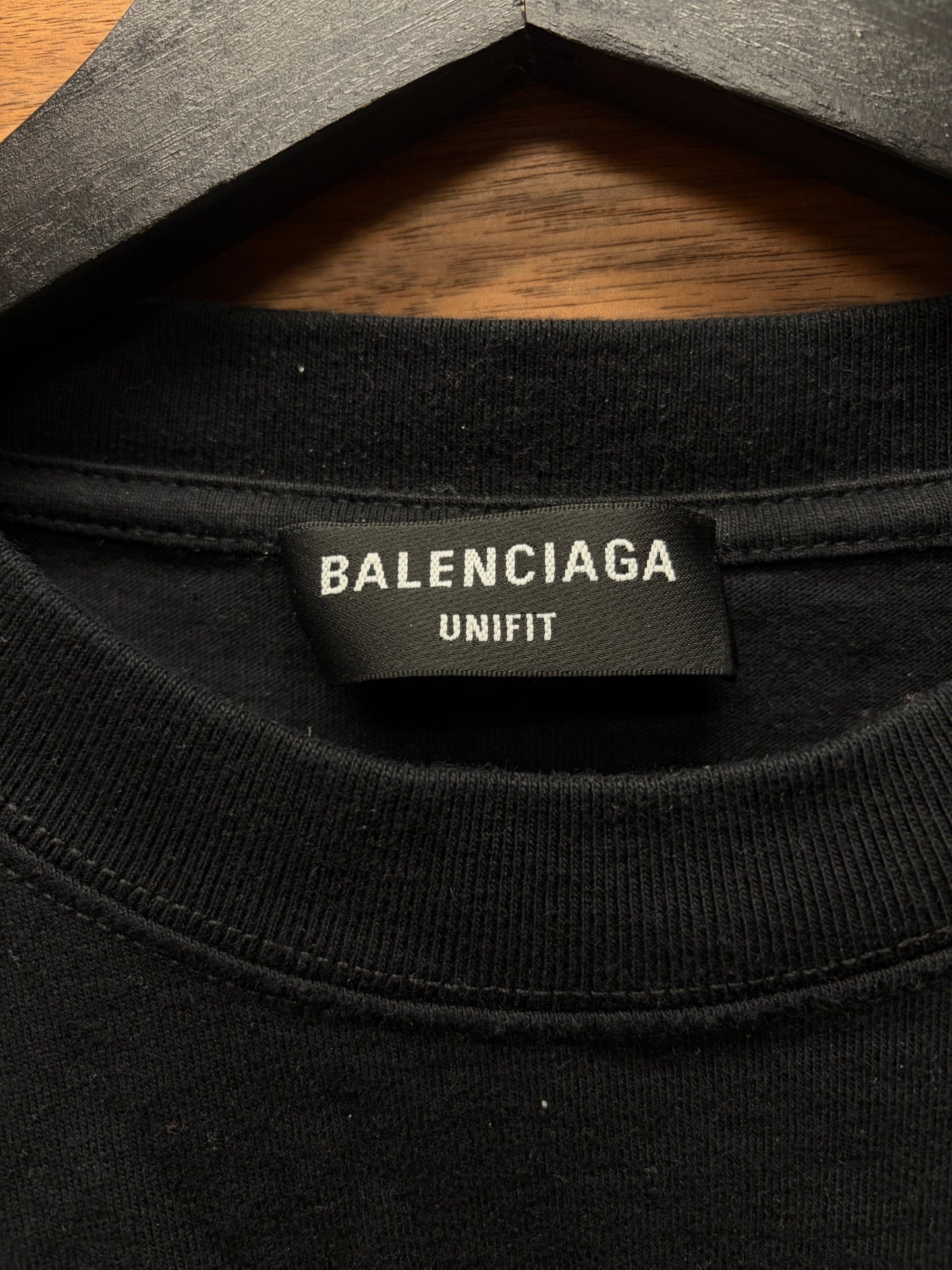 2021 Balenciaga ‘Trippy Barcode Logo’ Black Graphic T-Shirt