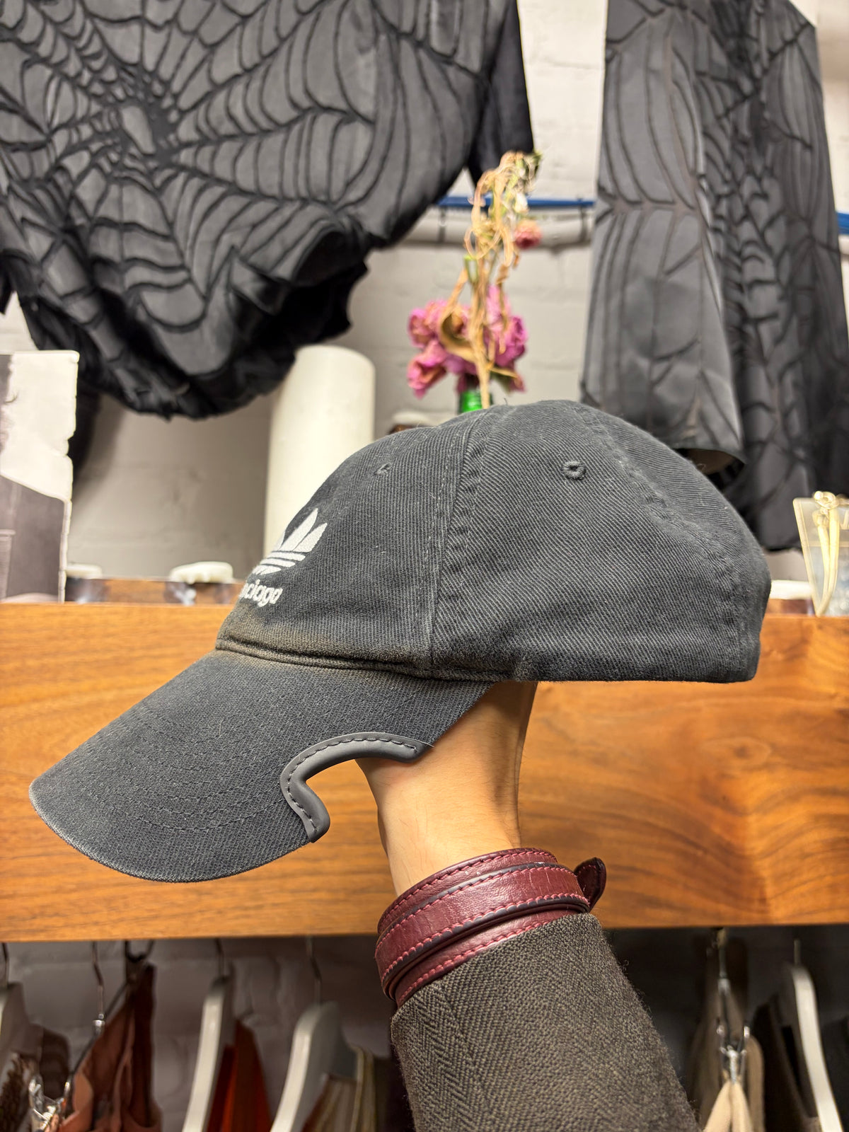 SS2023 Balenciaga x Adidas Embroidered Logo ‘Cutout’ Black Baseball Cap