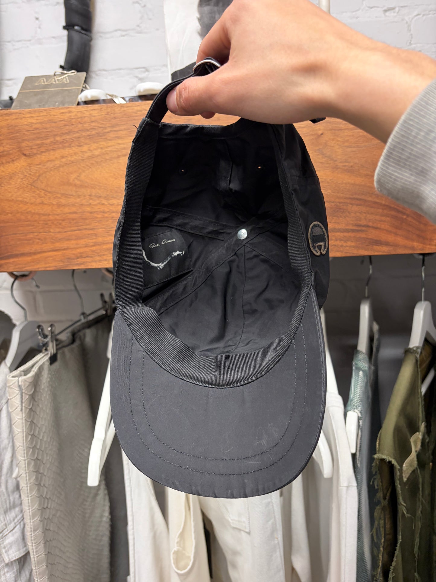 Rick Owens x Champion Black Strapback Baseball Cap