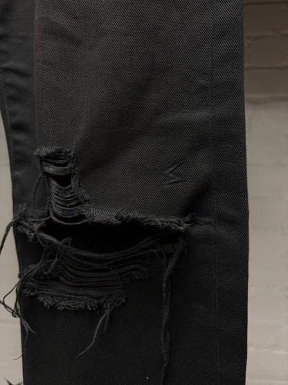 AW2005 Undercover ‘Arts & Crafts’ Leather ‘Cummerbund’ Skinny Jeans