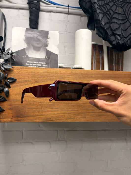 Rick Owens ‘Geth’ Flat Top Red Geometric Sunglasses