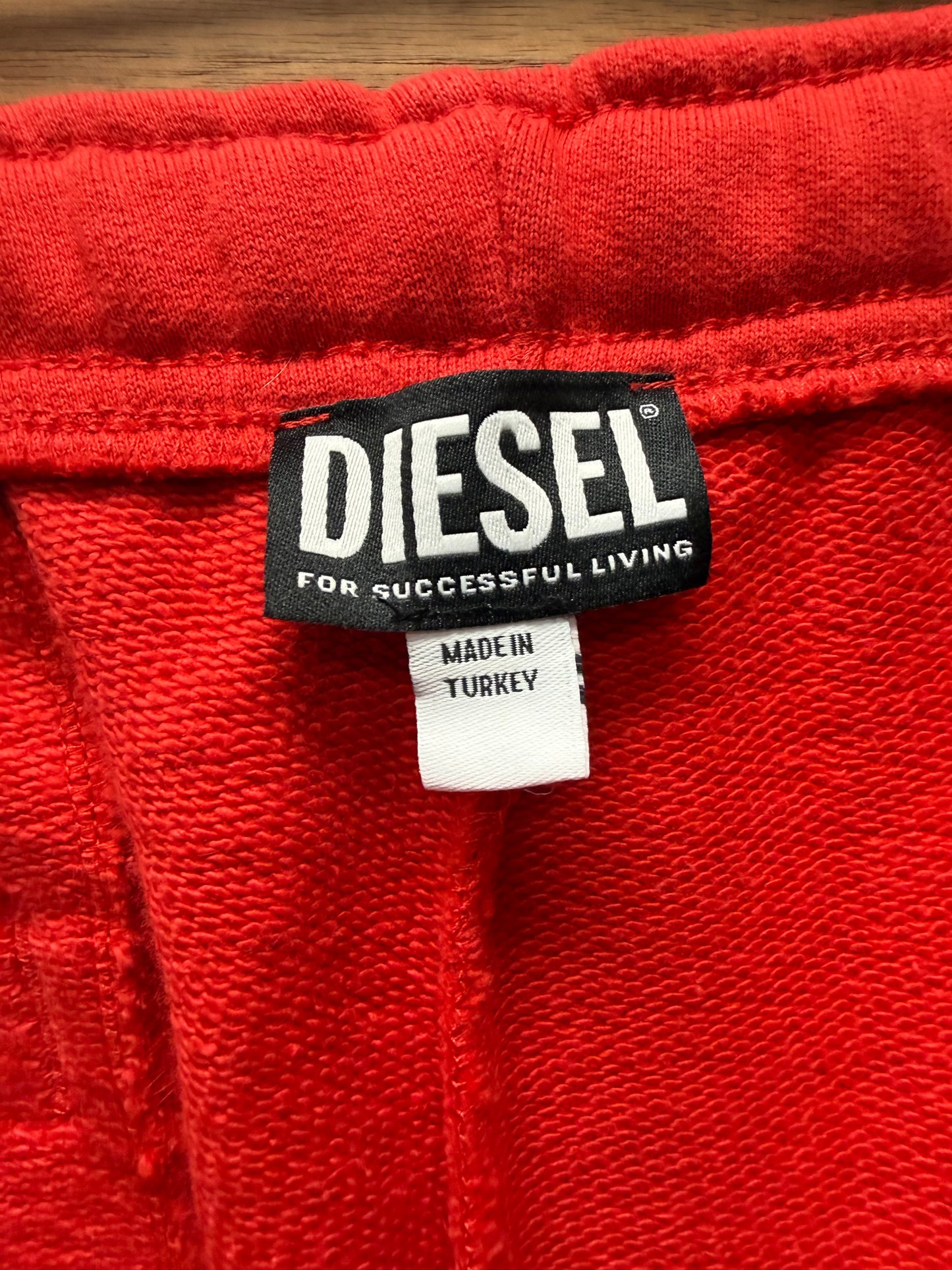 Diesel D-Logo Red/White Drawstring Sweatpants