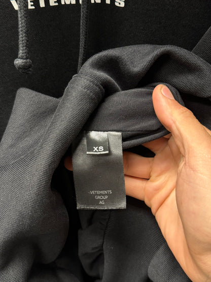 Vetements ‘Oval Logo’ Heavyweight Cotton Black Oversized Hoodie