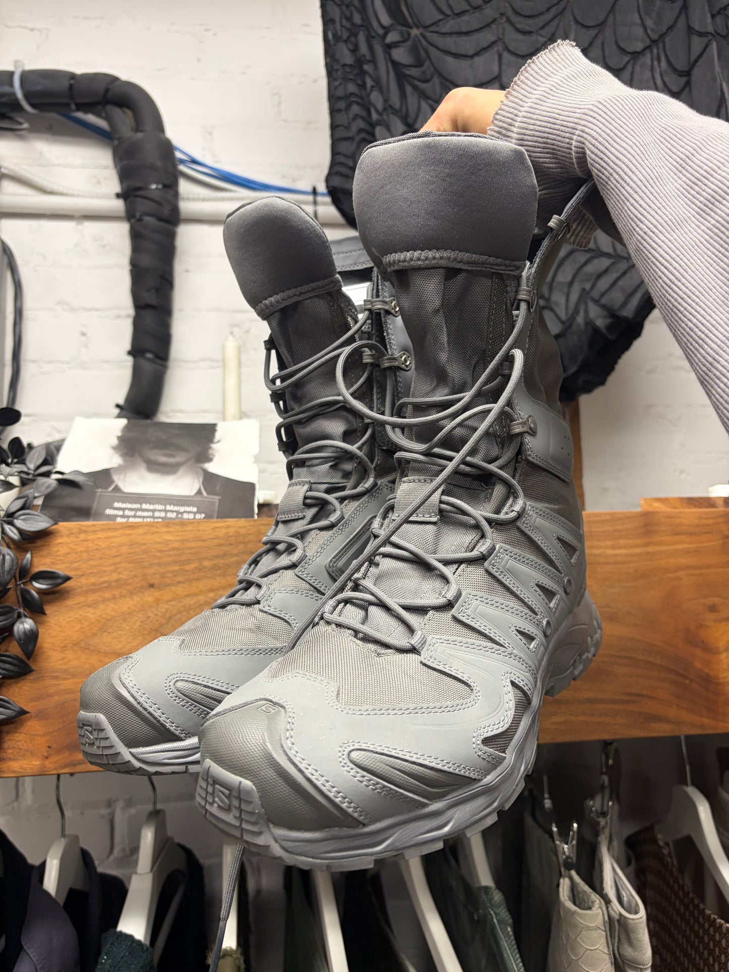 Rier x Salomon ‘XA Jungle’ Castlerock Grey High Top Sneakers
