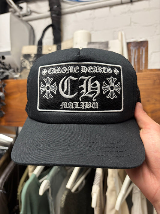 Chrome Hearts ‘Malibu’ Store Exclusive CH Patch Logo Black Trucker Hat