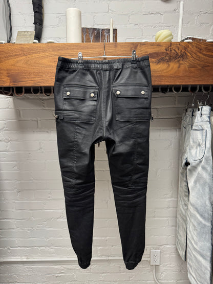 SS2020 Rick Owens ‘Tecautl’ Waxed Black ‘Bauhaus’ Cargos