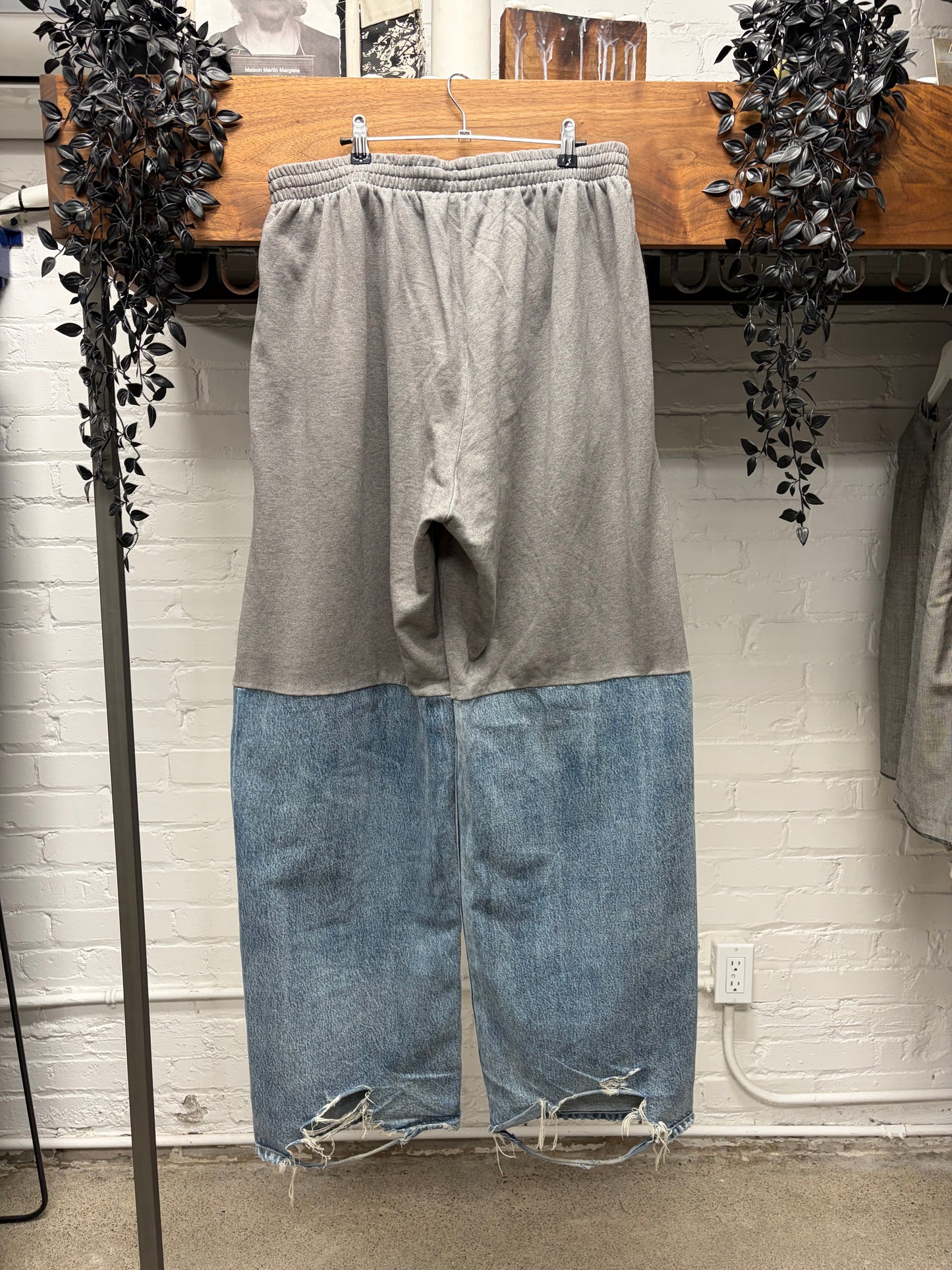SS2023 Balenciaga Hybrid ‘Patched’ Wide Leg Denim/Sweatpants