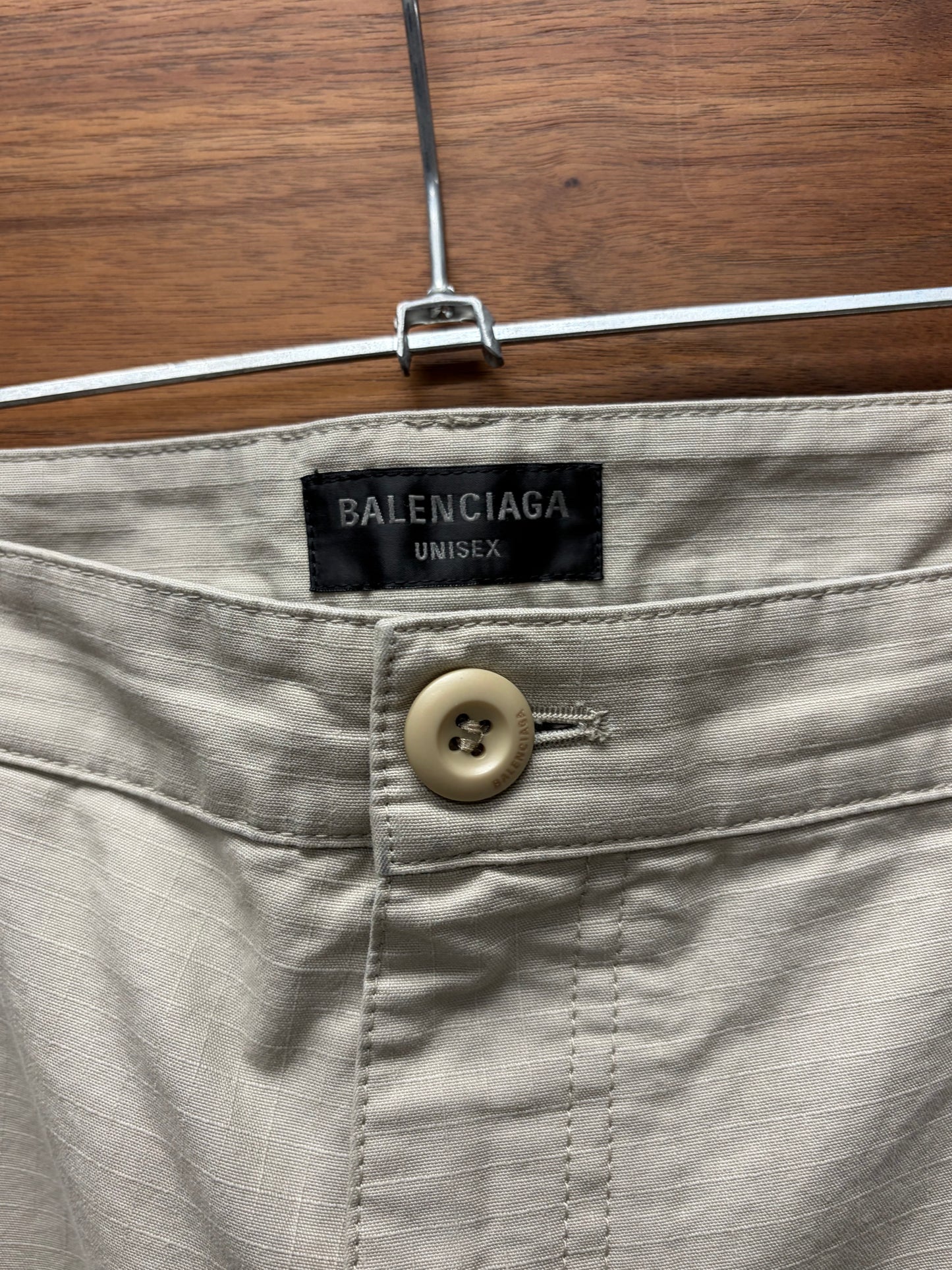 2023 Balenciaga Tan Ripstop ‘Convertible’ Flared Leg Cargo Pants