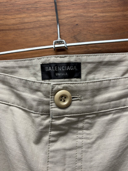 2023 Balenciaga Tan Ripstop ‘Convertible’ Flared Leg Cargo Pants