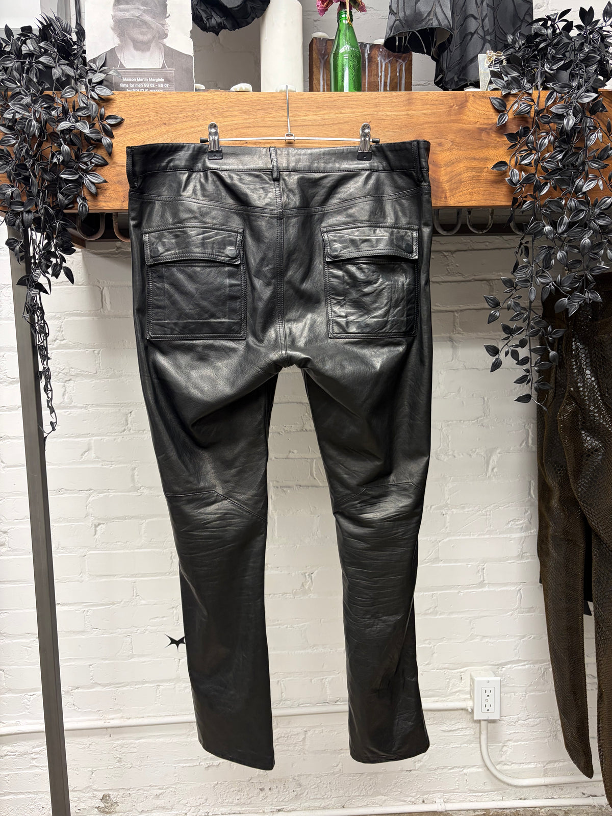 AW2024 Rick Owens ‘Porterville’ Black Lambskin Skinny Leather Pants