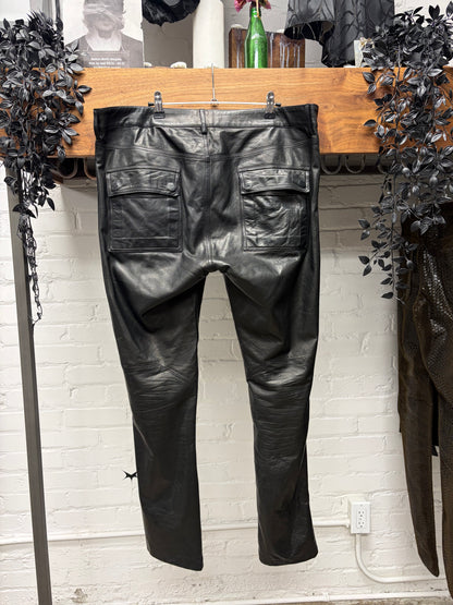 AW2024 Rick Owens ‘Porterville’ Black Lambskin Skinny Leather Pants