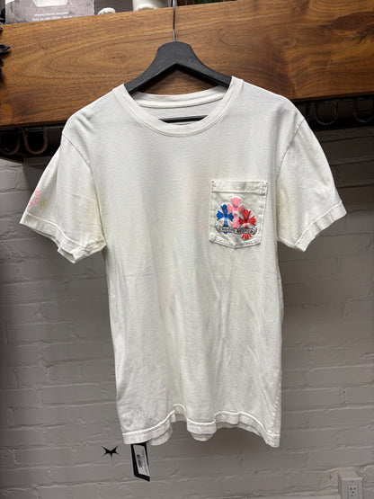 Chrome Hearts Multi-Color ‘Cemetery Cross’ White Short Sleeve Shirt
