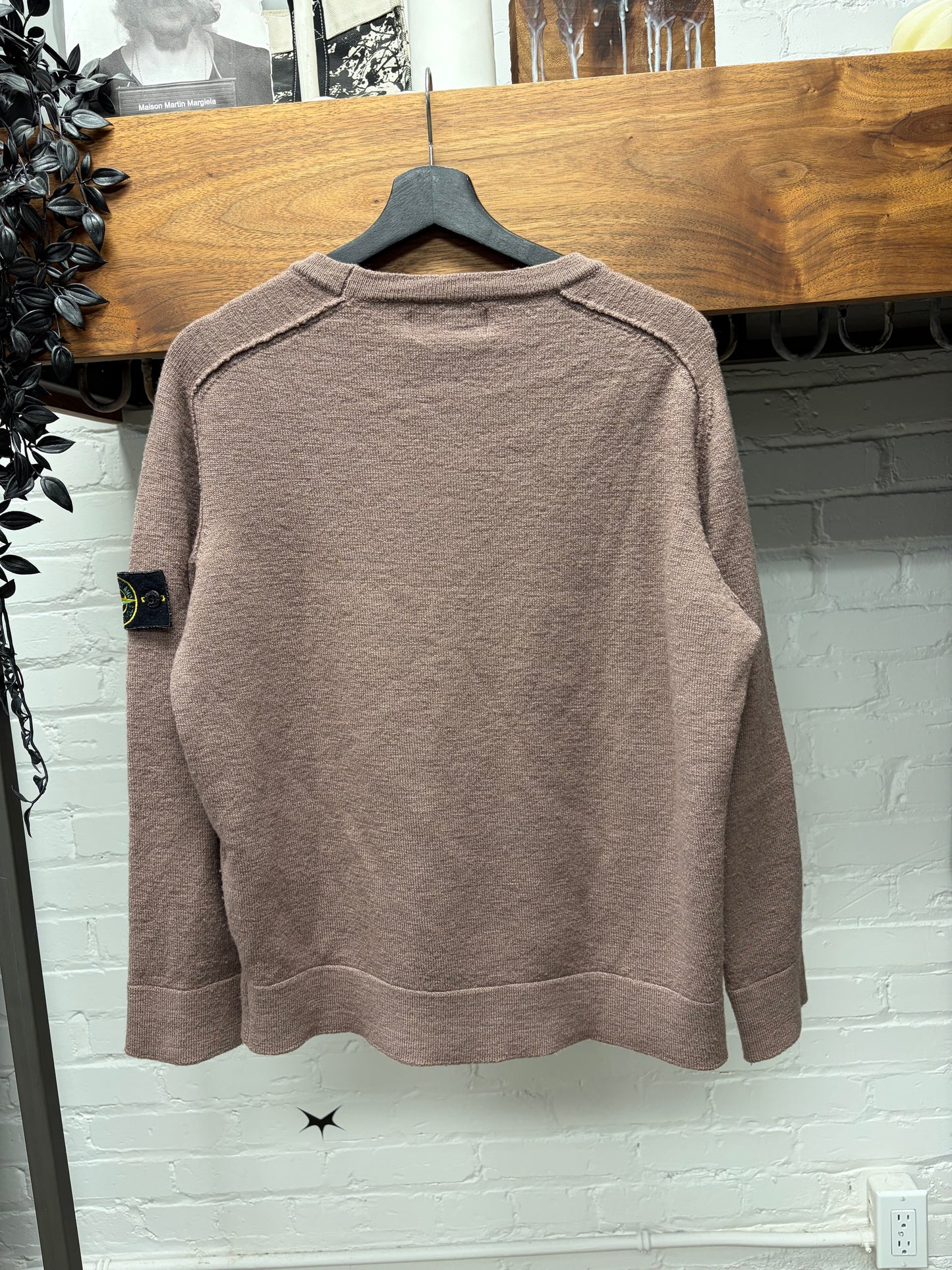 Stone Island Clay ‘Badge Logo’ Knit Sweater