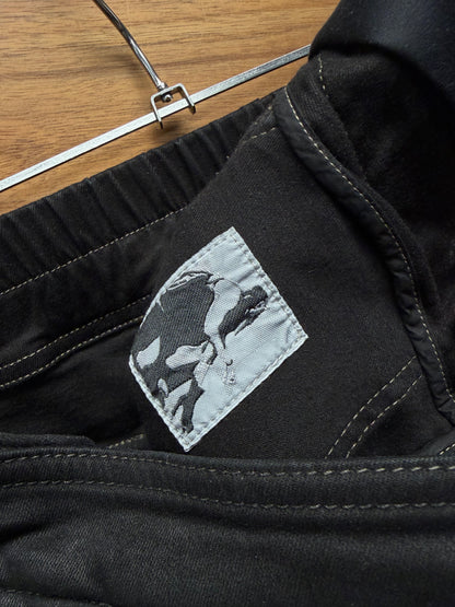 SS2023 Rick Owens ‘Edfu’ Black ‘Aircut’ Asymmetric Zip Joggers
