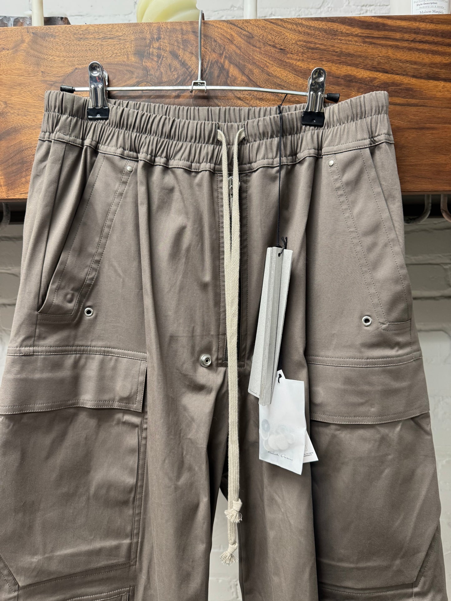 SS2025 Rick Owens ‘Hollywood’ Cargobela Dust Brown Cargo Pants