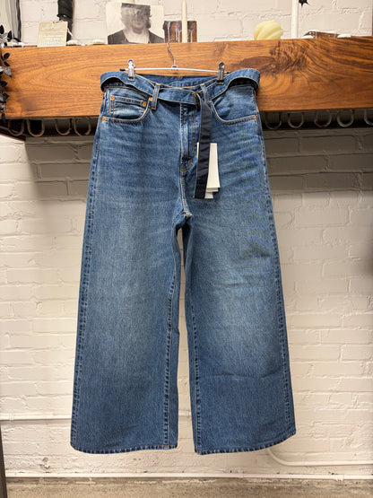 2025 Sacai x Levi’s ‘962’ Wide Leg Blue Belted Denim
