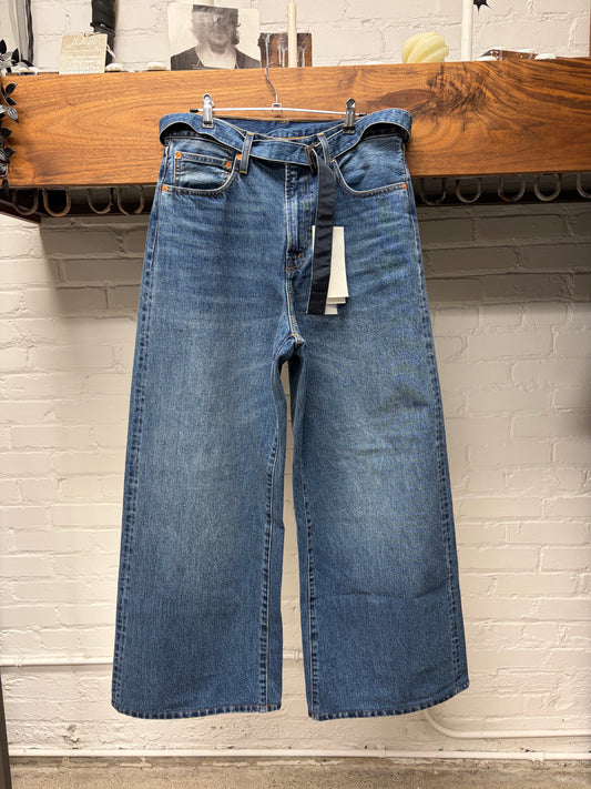 2025 Sacai x Levi’s ‘962’ Wide Leg Blue Belted Denim