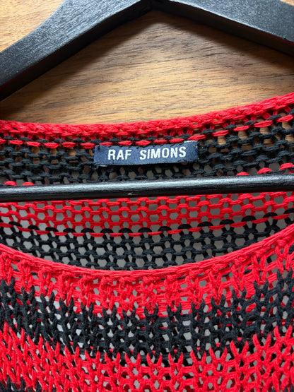 AW1997 Raf Simons Loose Gauge Striped Black/Red Knitted Sweater