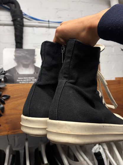 Rick Owens Black Canvas ‘Ramones’ High Top Sneakers