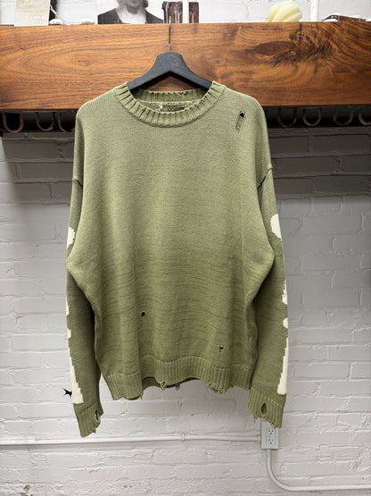 Kapital ‘5G’ Green Bone Knit Sweater