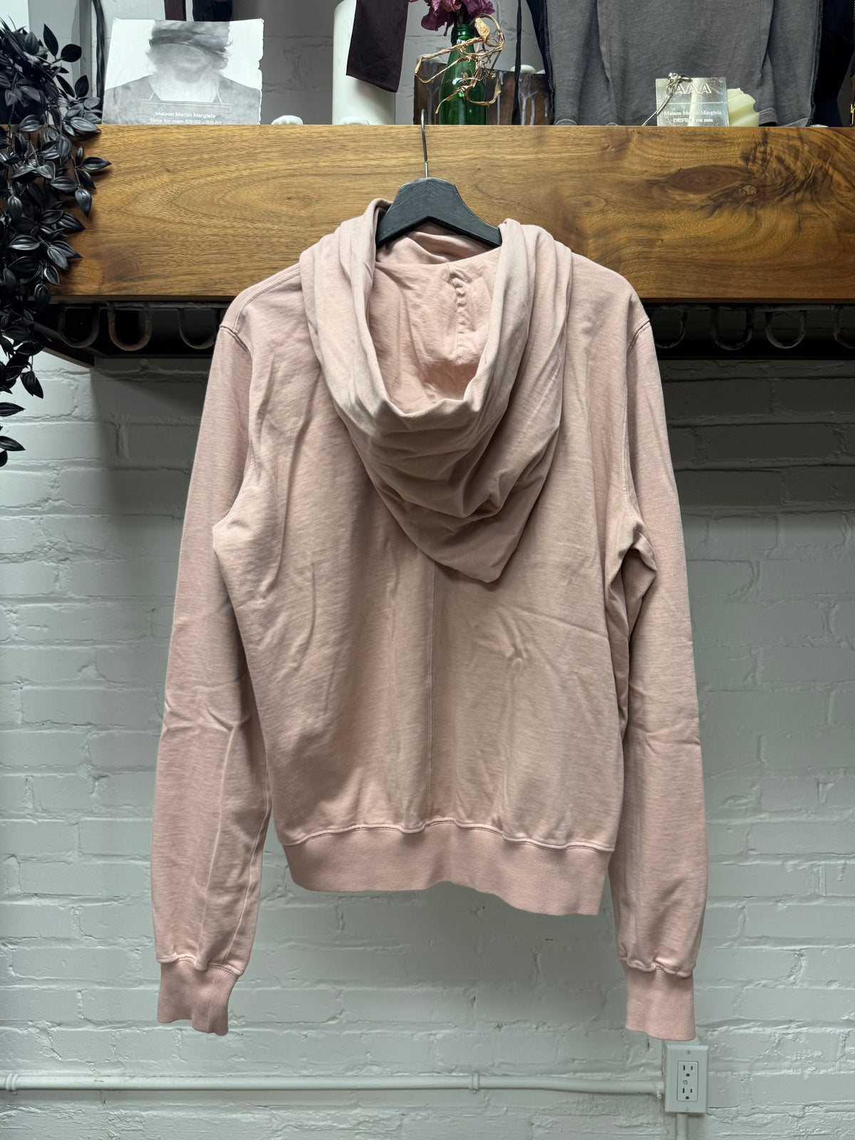 Rick Owens Faded Pink ‘Mountain’ Zip-Up Hoodie