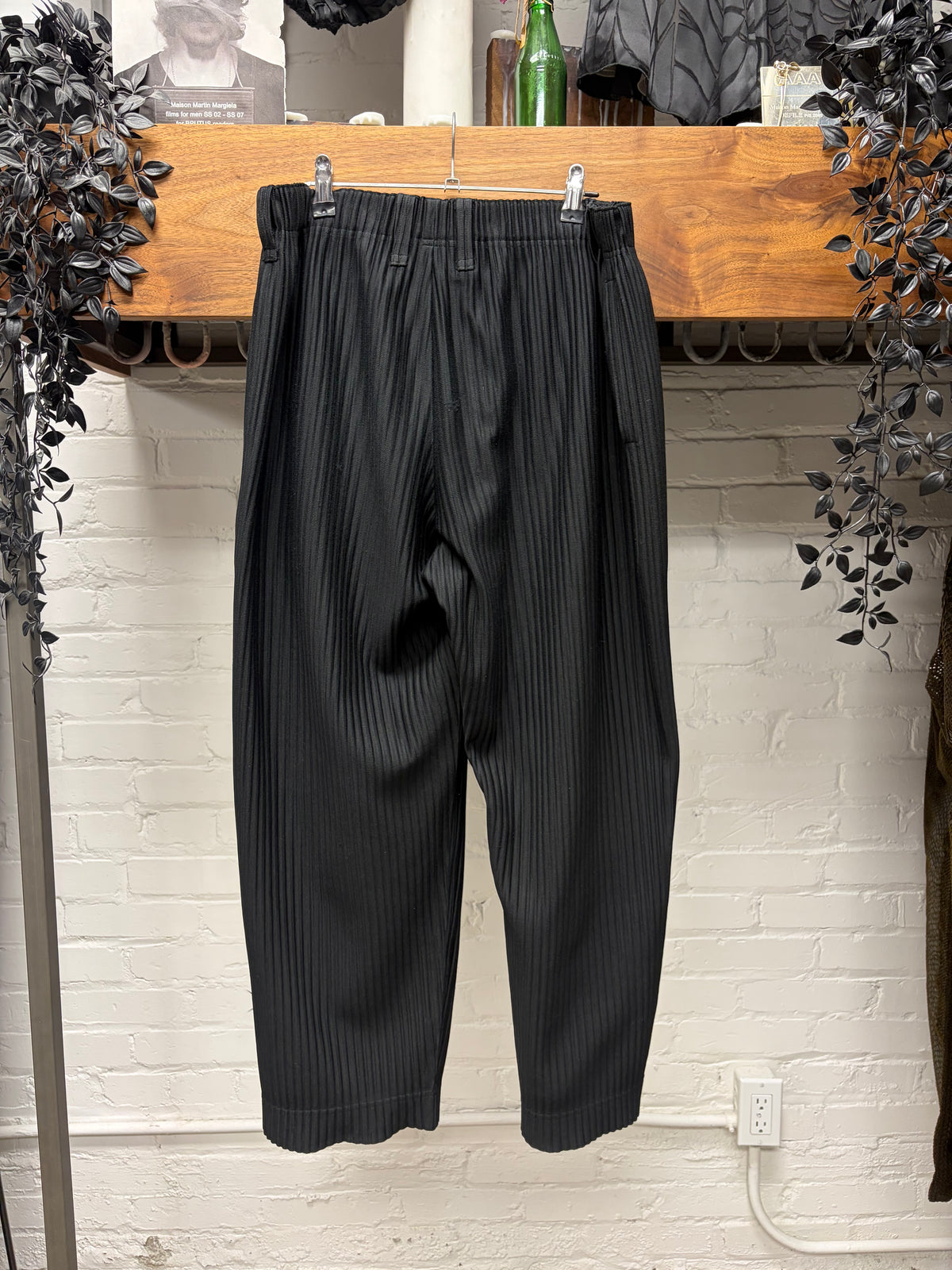 Issey Miyake ‘Homme Plisse’ Pleated Black Wide Leg Trousers