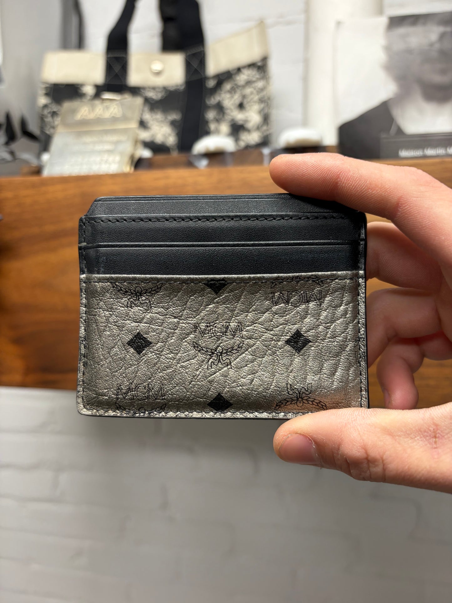 MCM Black/Silver Cardholder Wallet