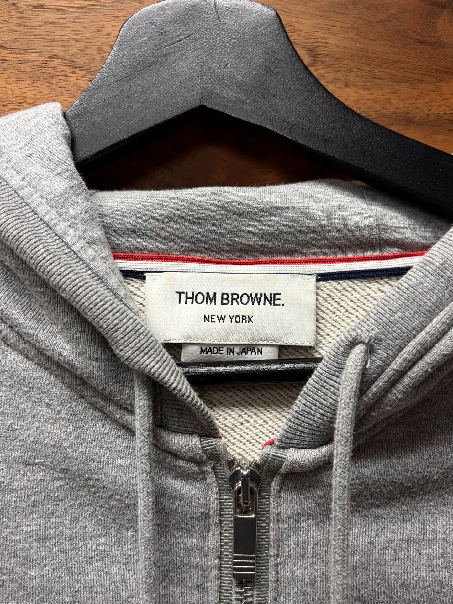 Thom Browne Classic Stripe Logo’ Zip Up Hoodie