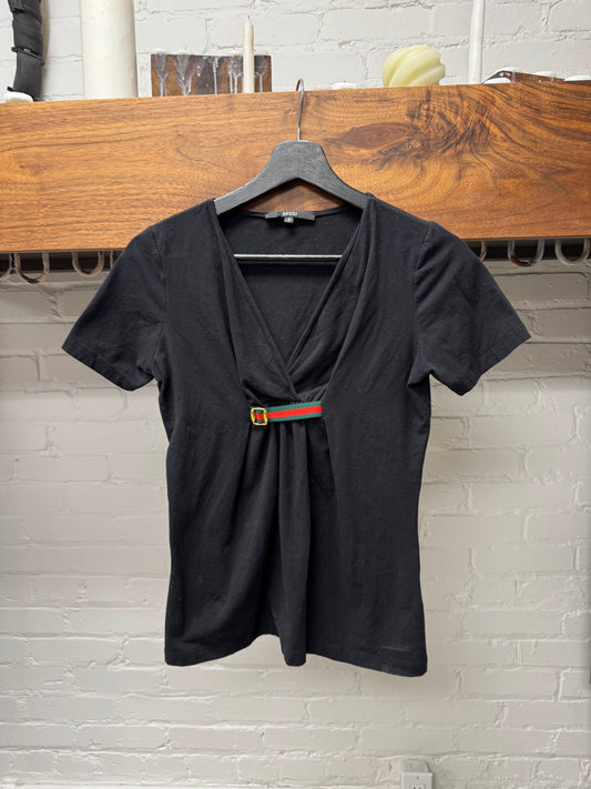 SS2009 Gucci Belted Black Top