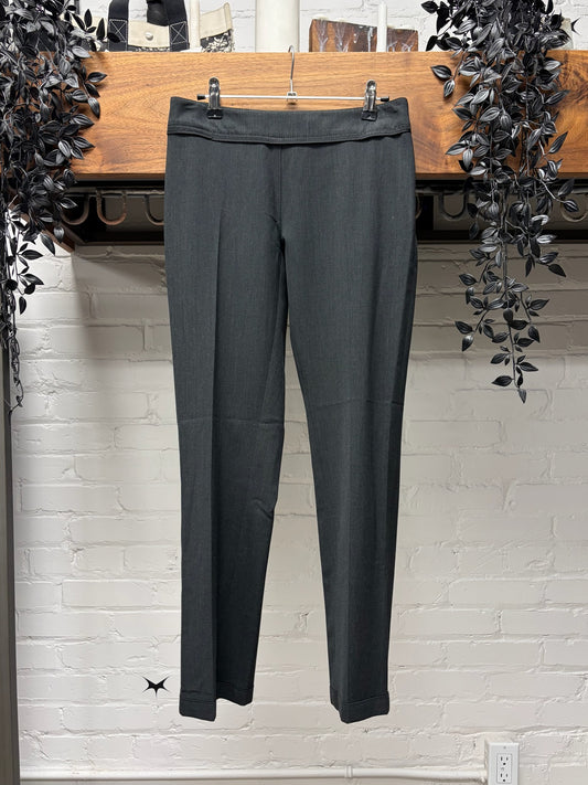 Prada Sport Asymmetric Button Fly Pleated Black Skinny Trousers