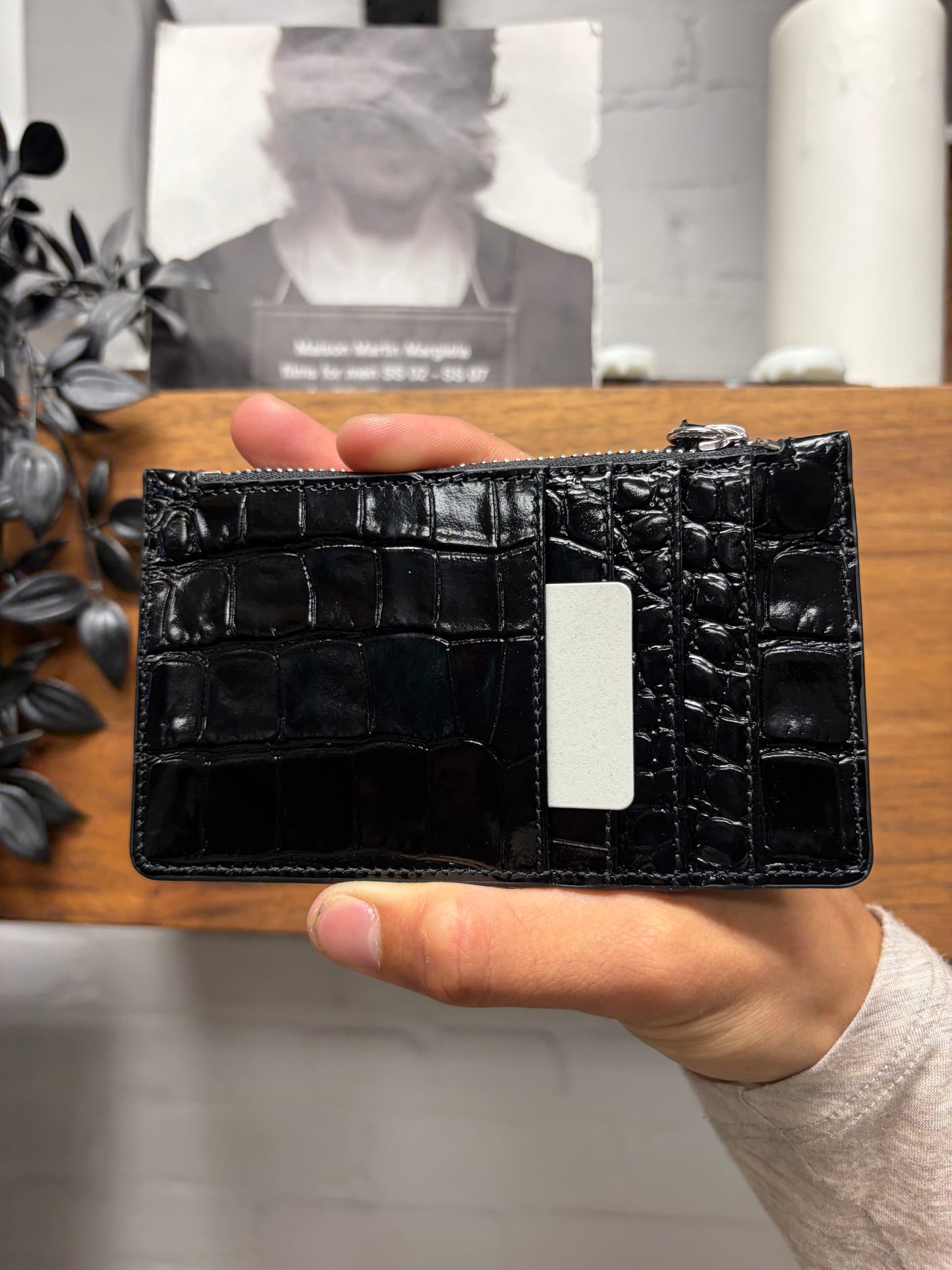 Vivienne Westwood ‘Croc’ Black Leather Orb Logo Cardholder Wallet