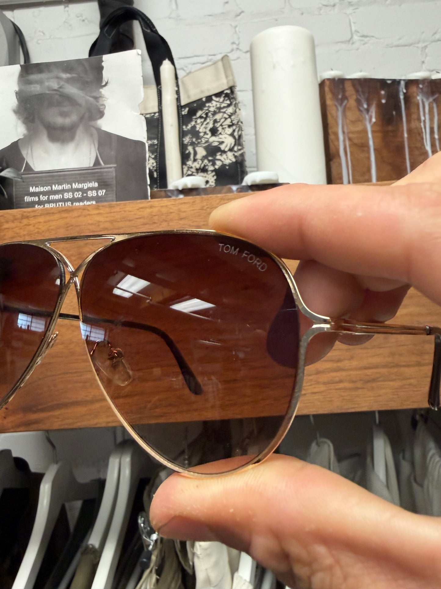 Tom Ford ‘Havana Brown’ Tinted Aviator Sunglasses